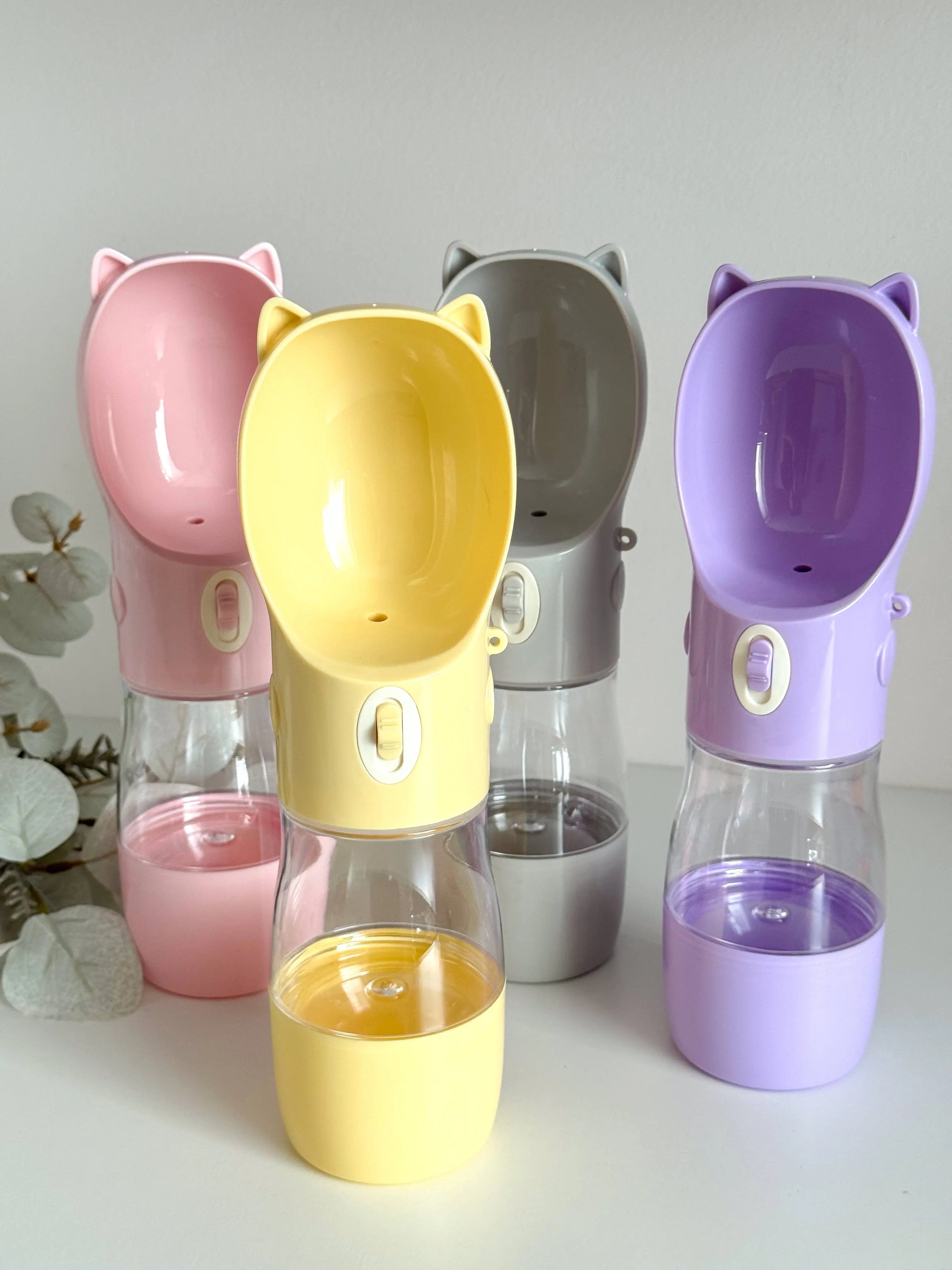 Cute Ears Water Bottle for Pets, Dog Water Bottle: Pink