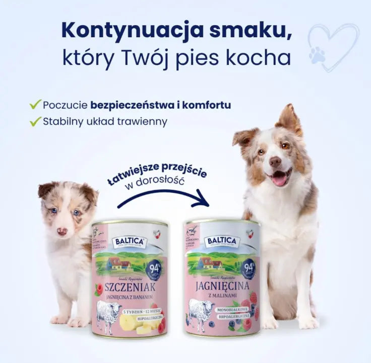 Karma mokra dla szczeniąt Jagnięcina z bananem Baltica Smaki Regionów 400g