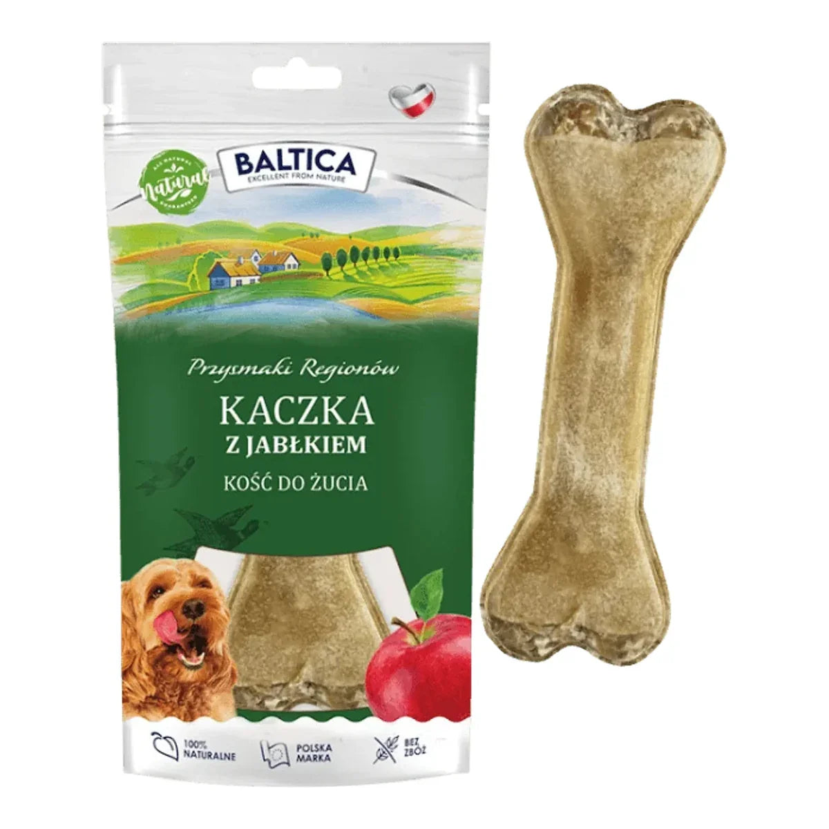Baltica Kość Kaczka z Jabłkiem 1szt. – packshot produktu na białym tle