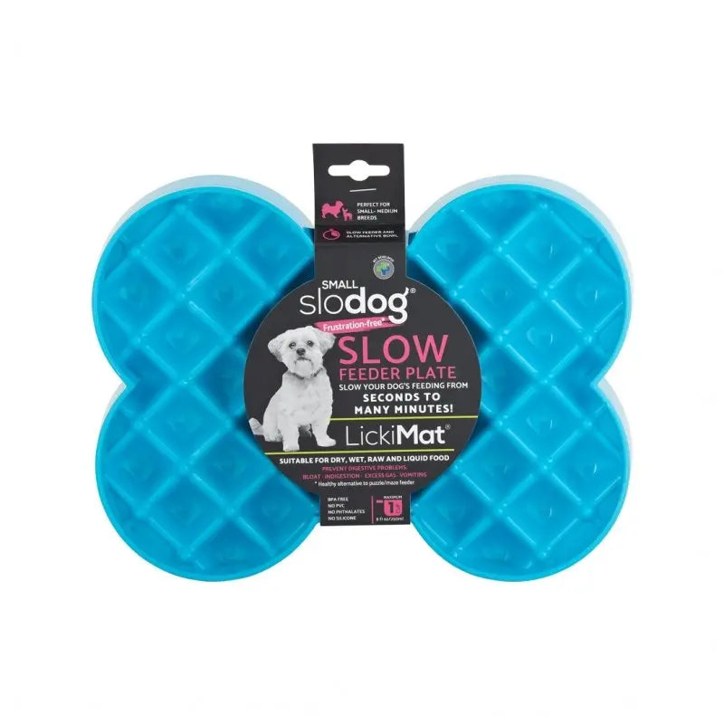 Miska slow food spowalniająca jedzenie SMALL SLODOG® turkusowa Slodog