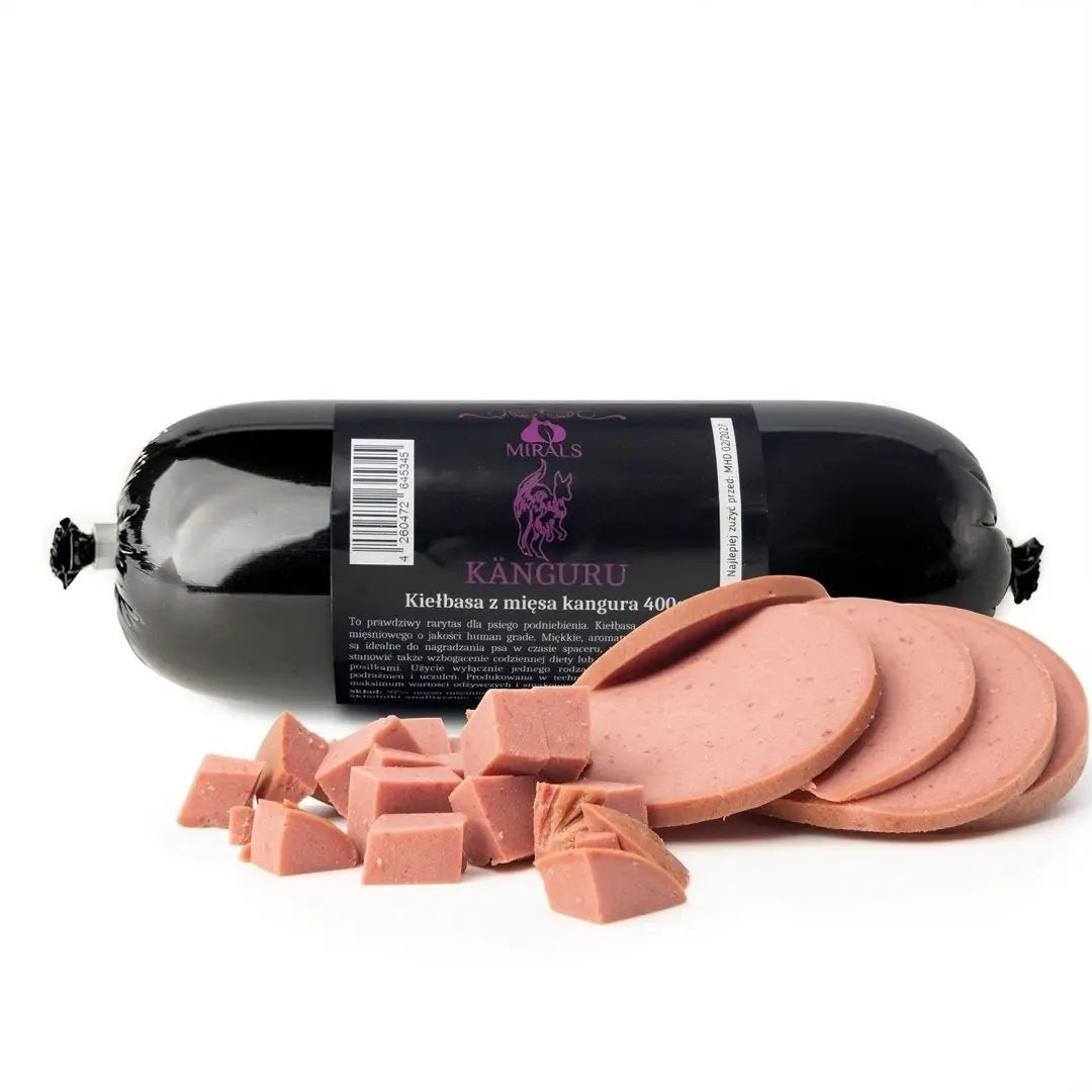 MIRALS Kanguru - kiełbasa z mięsa kangura (400g) przysmak dla psa MIRALS