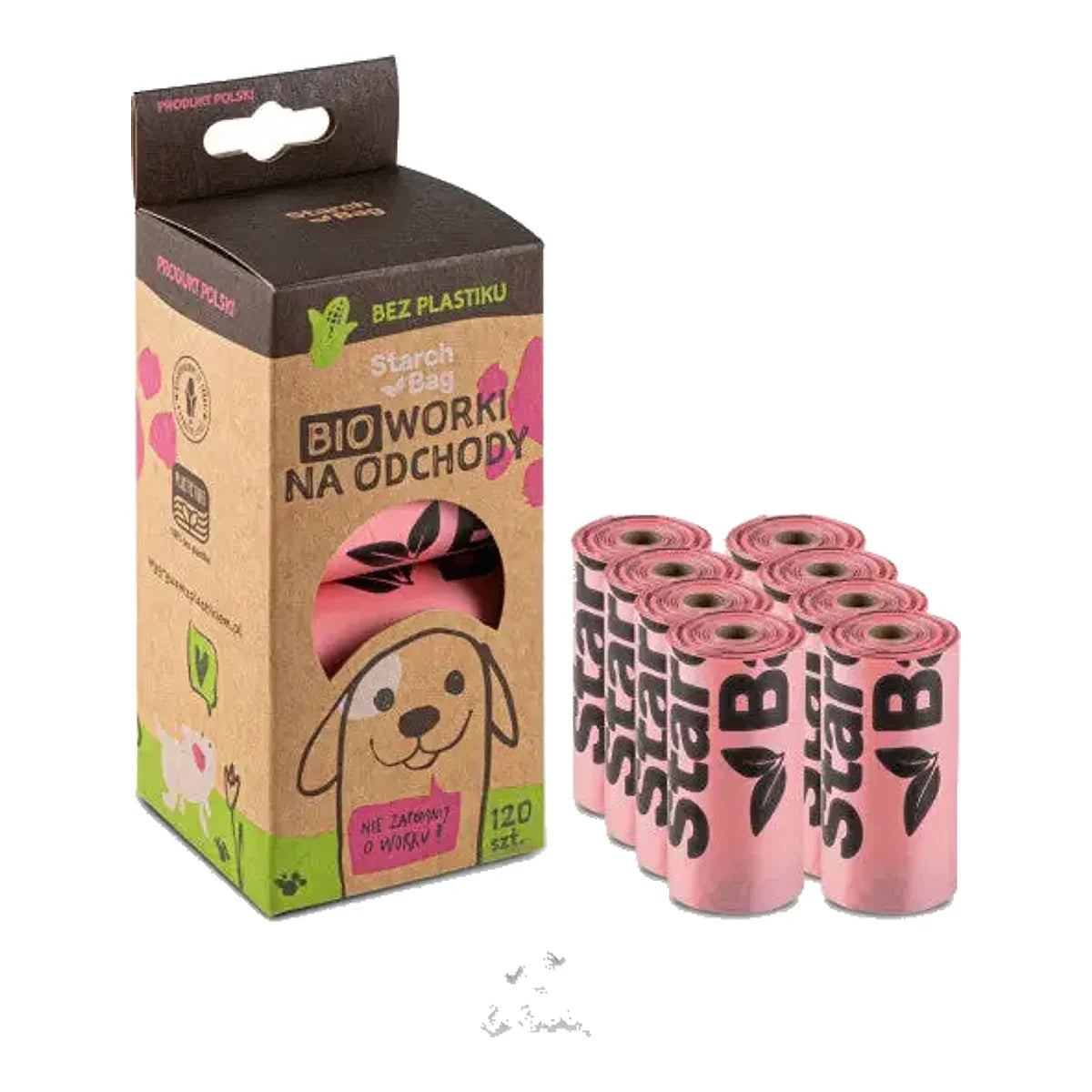 BIOworki na kupy Różowe – packshot produktu na białym tle