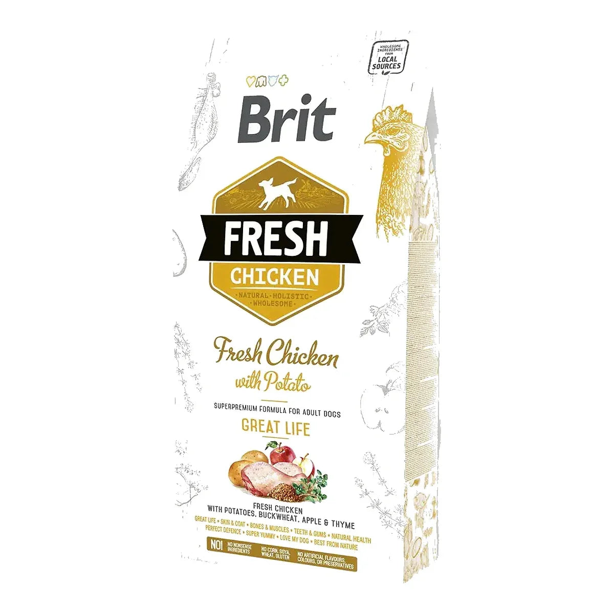 BRIT FRESH ADULT CHICKEN&POTATO 2,5kg – packshot produktu na białym tle