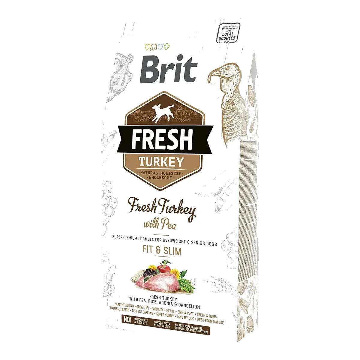 Brit Fresh Turkey & Pea Adult Fit & Slim – packshot produktu na białym tle