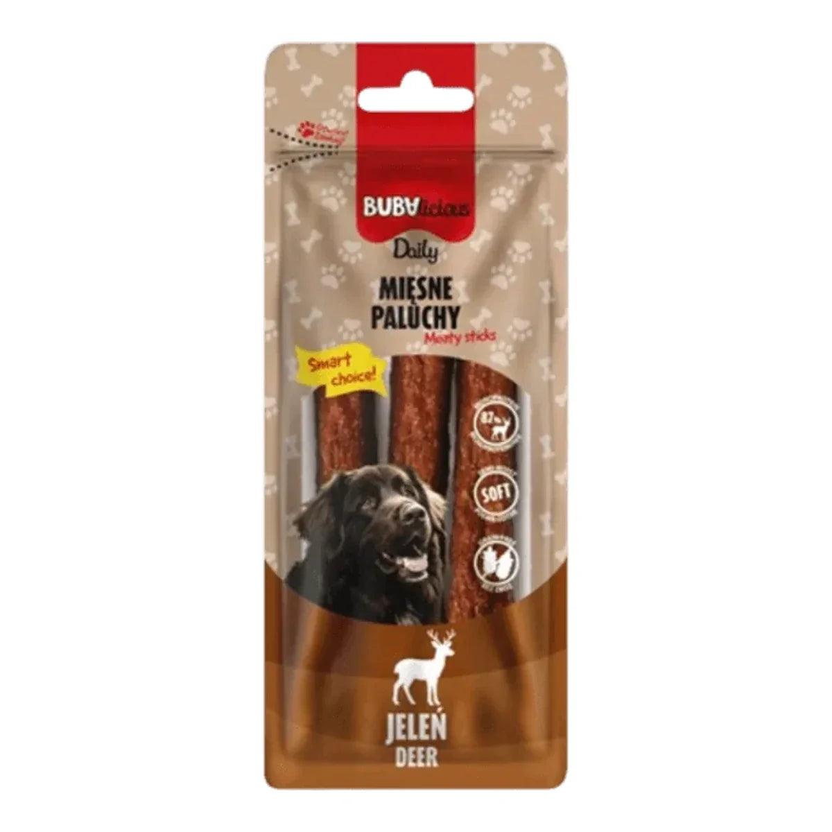 BUBAlicious miękkie paluchy 3szt / 90g JELEŃ – packshot produktu na białym tle