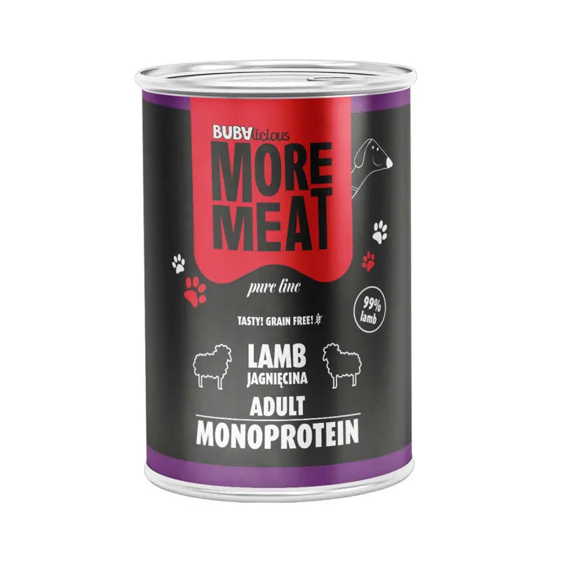 karma mokra BUBAlicious More Meat mono karma dla psa Pure Line 400g JAGNIĘCINA BUBA
