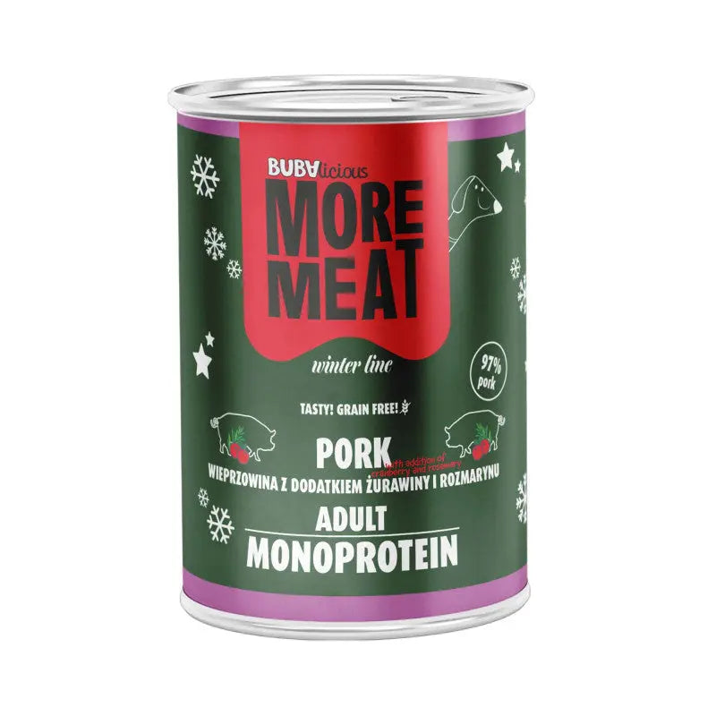 Karma mokra BUBAlicious More Meat Winter Line 400g wieprzowina żurawina rozmaryn BUBA