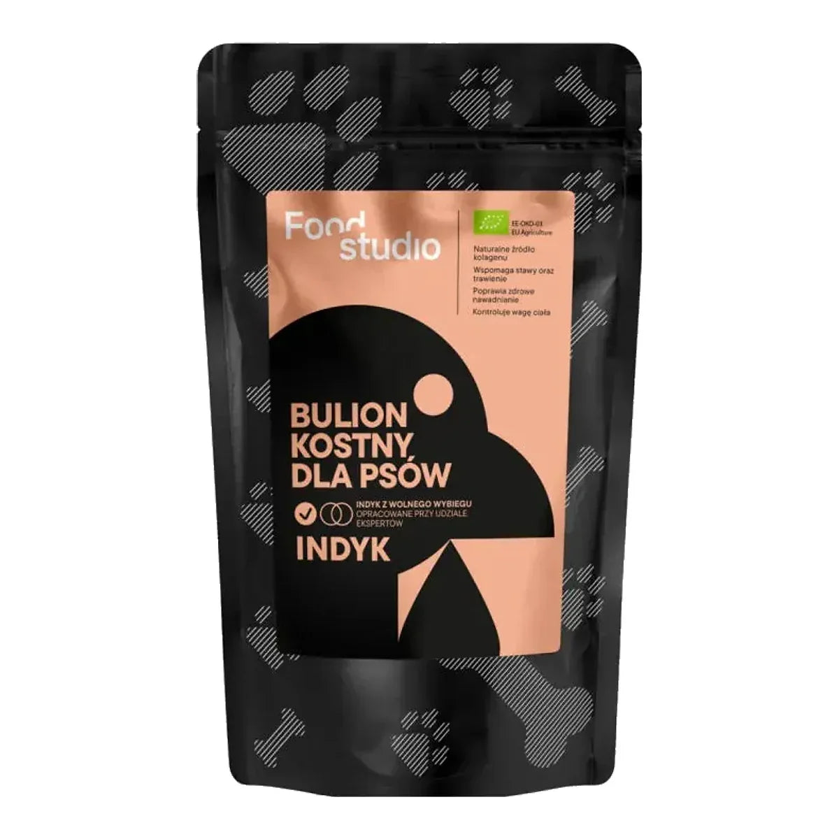 BULION KOSTNY DLA PSÓW PSA INDYK FOOD STUDIO CHEFS 230ml – packshot produktu na białym tle
