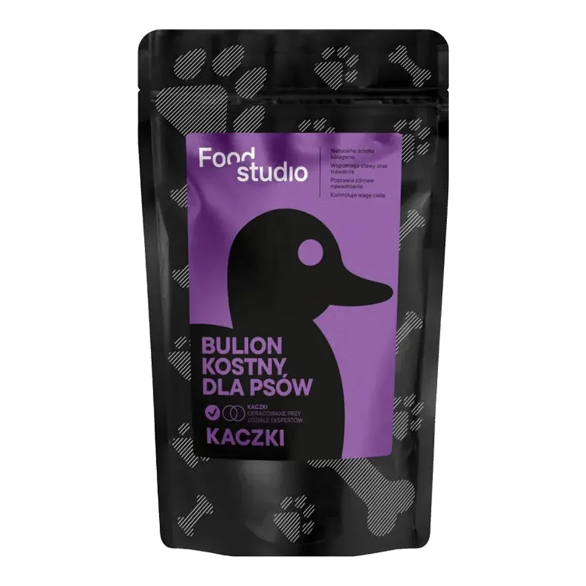 BULION KOSTNY DLA PSÓW PSA KACZKA FOOD STUDIO CHEFS 230ml – packshot produktu na białym tle