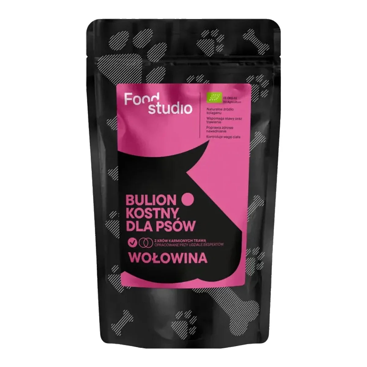 BULION KOSTNY DLA PSÓW PSA WOŁOWINA FOOD STUDIO CHEFS 230ml – packshot produktu na białym tle