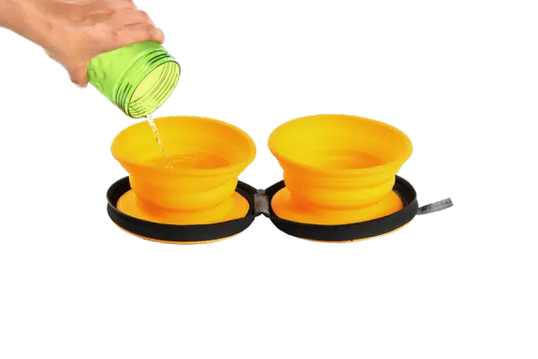 Kiwi Walker TRAVEL DOUBLE BOWL zestaw misek turystycznych pomarańczowych