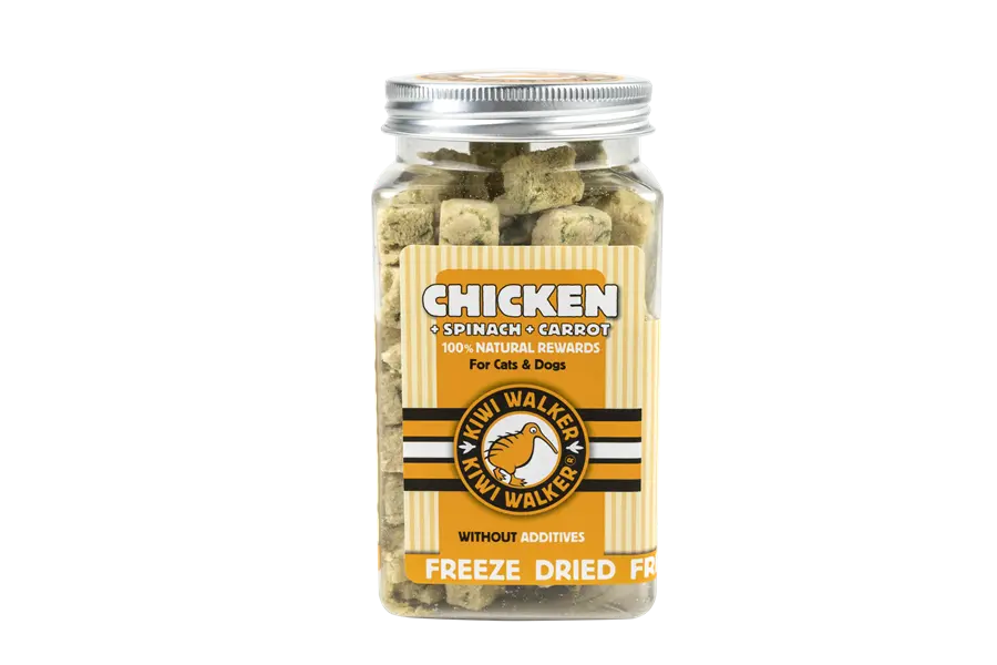 Kiwi Walker 100% KURCZAK + SZPINAK + MARCHEWKA liofilizowane smaczki 65g