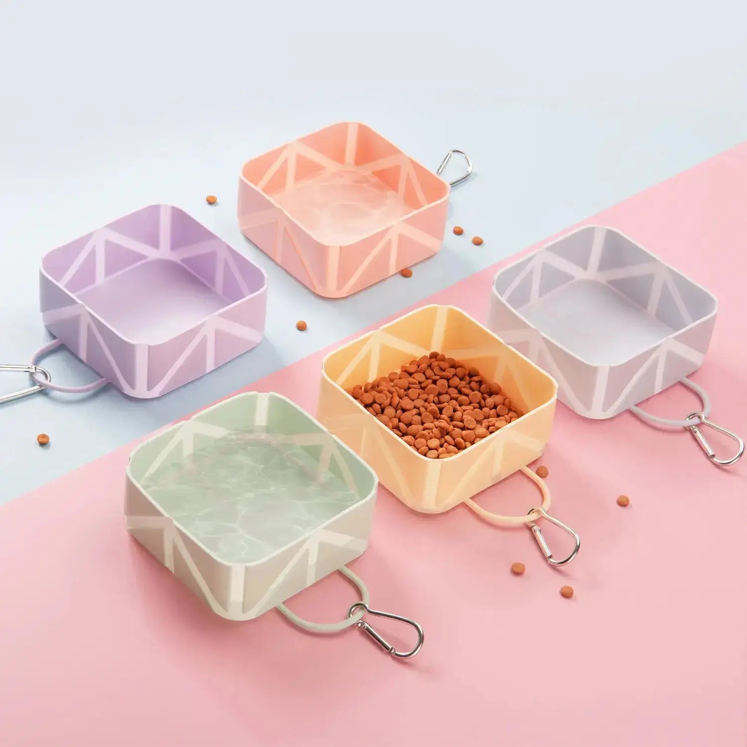 Pastel travel bowl for dogs, feeding bowl, collapsible travel bowl: Purple