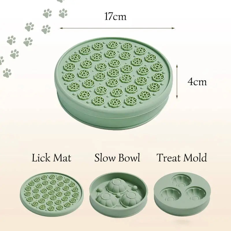 3in1 Slow Bowl, Lick Mat, Treat Mold for Dogs: Braun
