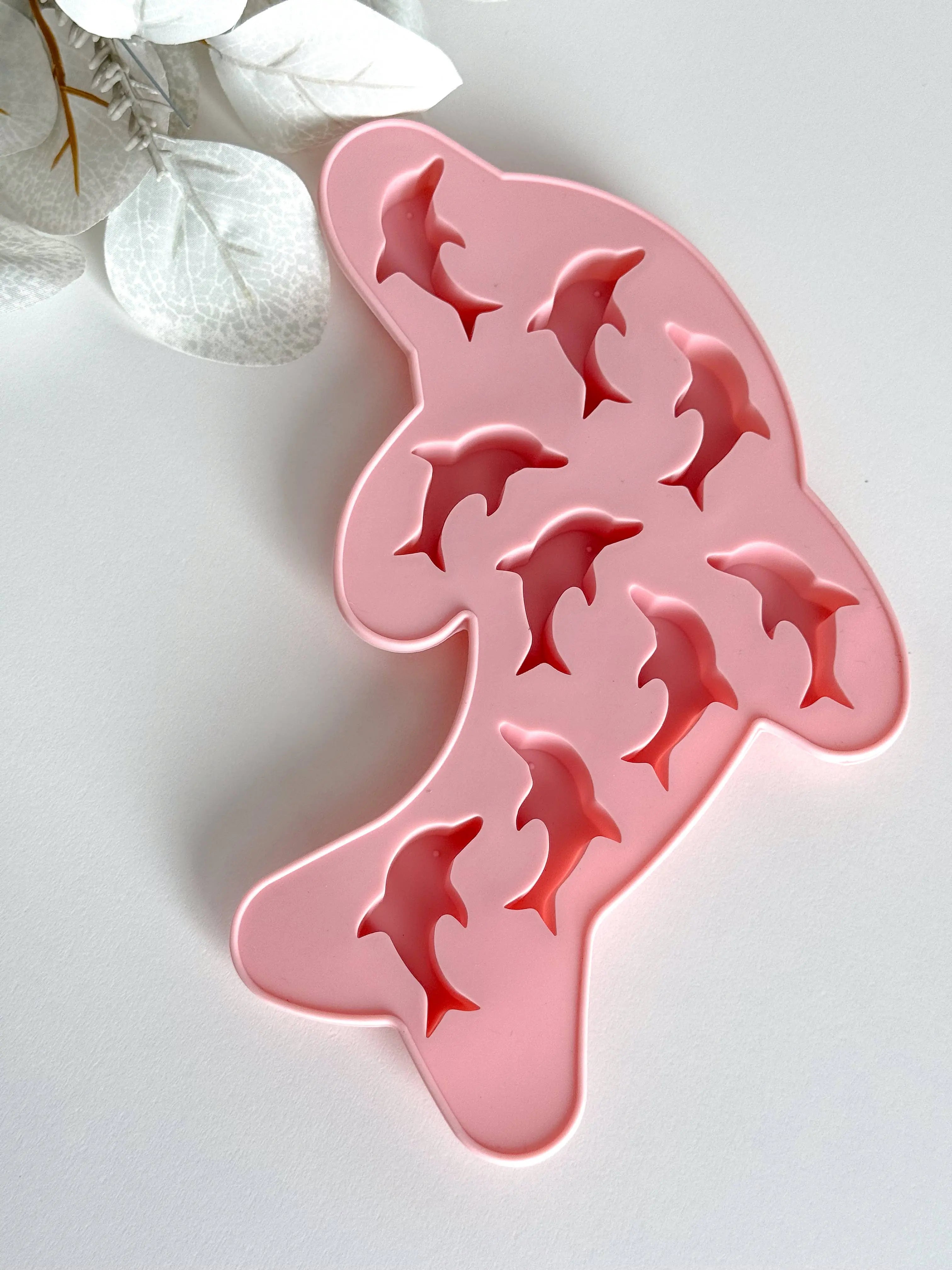 🐬❄️ Dolphin Ice Cube Tray – silikonowa foremka do lodu: Beige