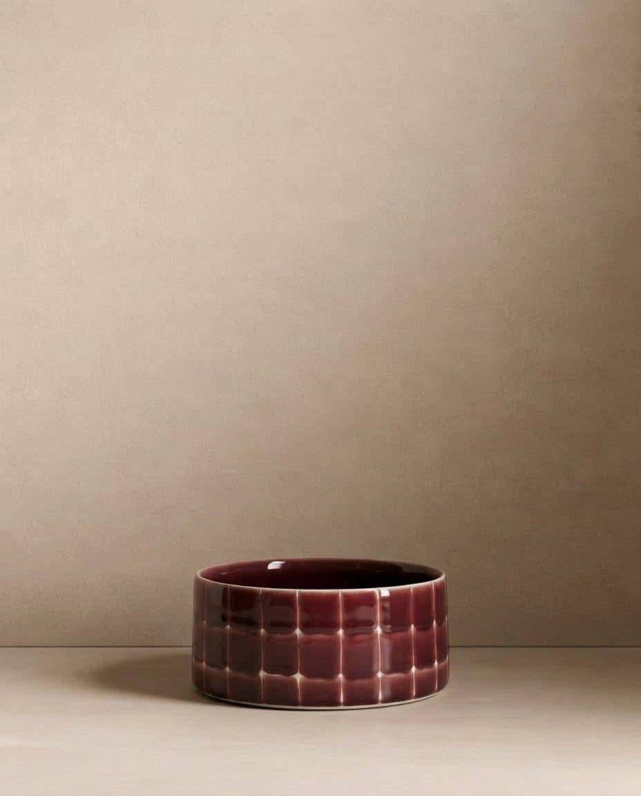 Pool Stoneware Pet Bowl 14cm Burgundy