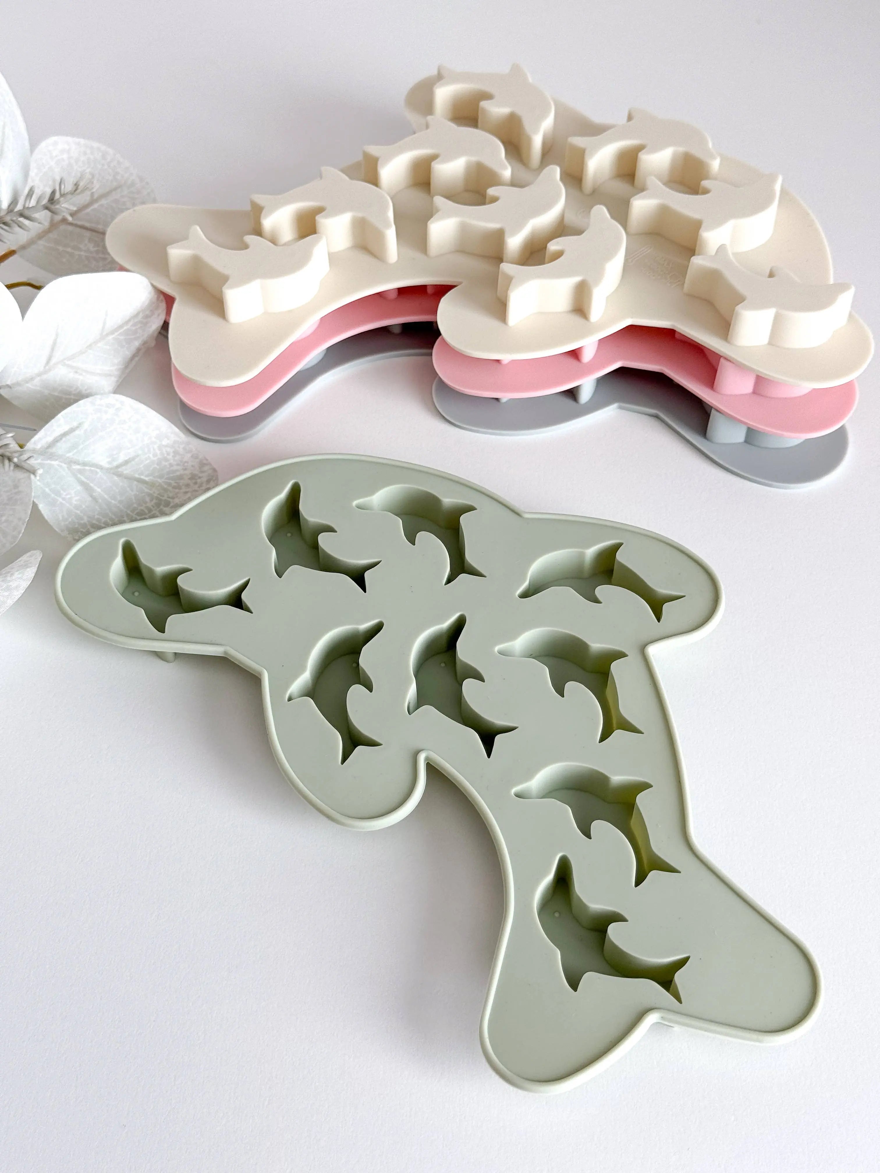 🐬❄️ Dolphin Ice Cube Tray – silikonowa foremka do lodu: Grey