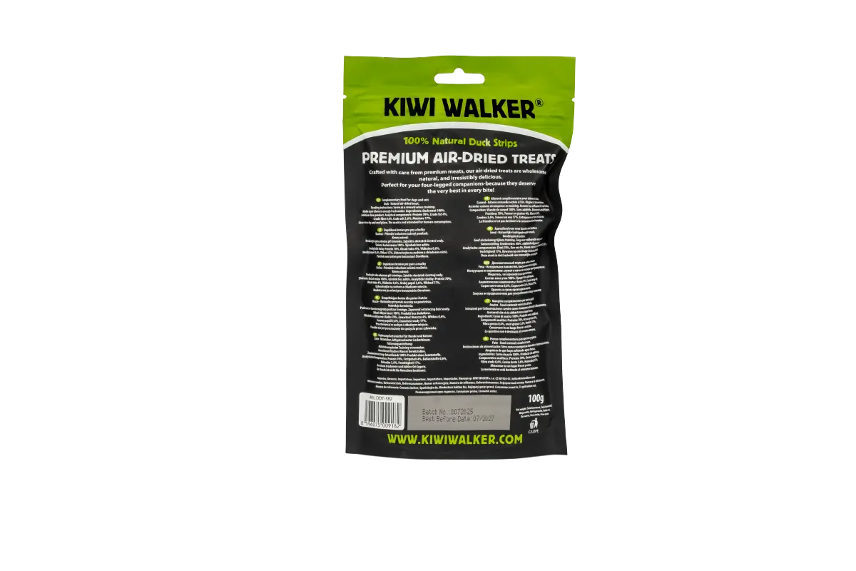 Kiwi Walker 100% KACZKA PASKI Przysmaki suszone powietrzem dla psa i kota 100g Kiwi Walker