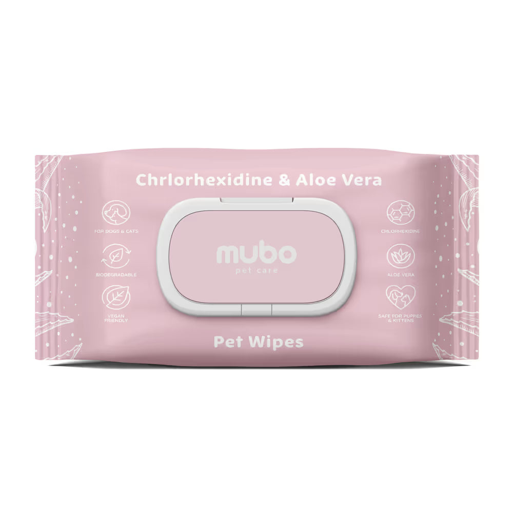 Mubo Chlorhexidine & Aloe Pet Wipes 40szt. - chusteczki z chlorheksydyną i aloesem dla psa i kota, 20x30cm Mubo Pet Care