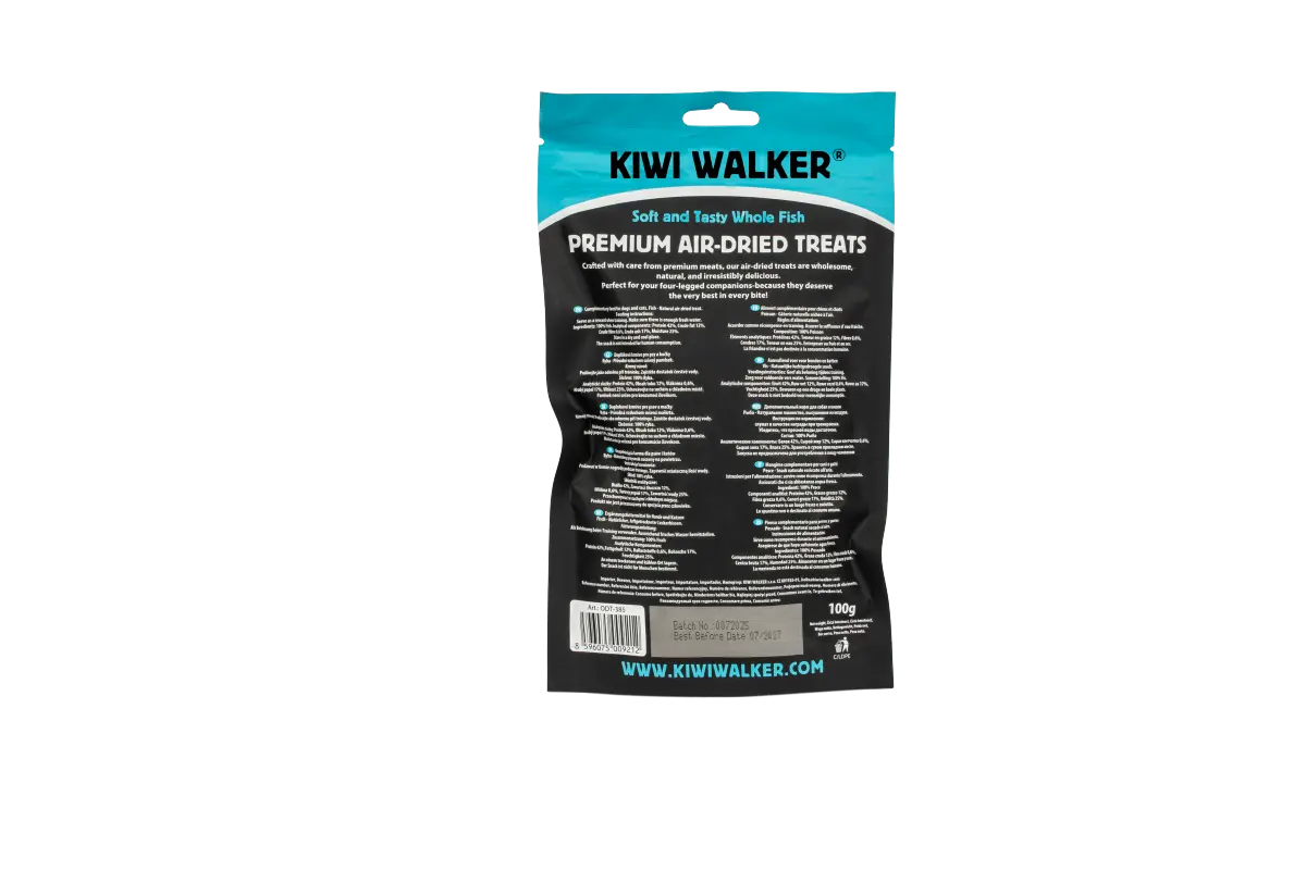 Kiwi Walker 100% CAŁA RYBA Przysmaki suszone powietrzem dla psa i kota 100g Kiwi Walker