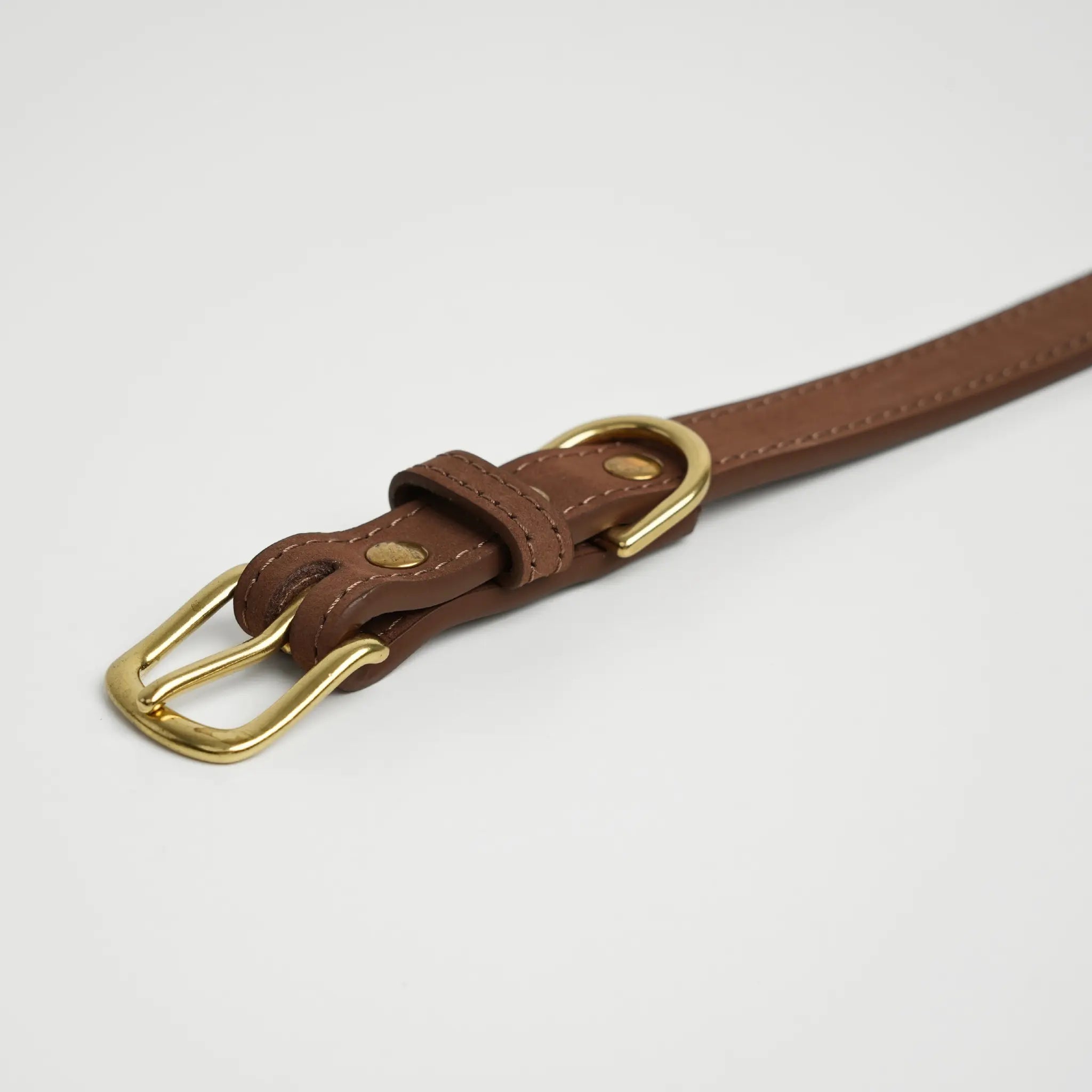Grace Leather Dog Collar | Chestnut: XS