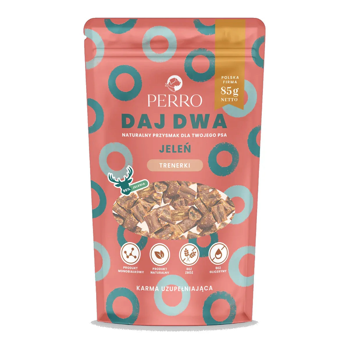 DAJ DWA Jeleń Trenerki 85g – packshot produktu na białym tle