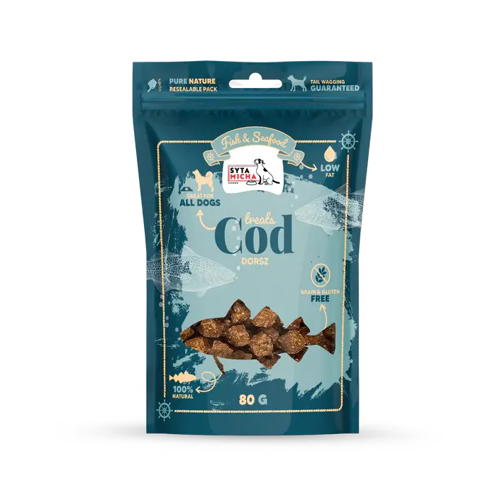 Syta Micha Fish & Seafood Przysmaki z dorszem dla psa 80g Syta Micha