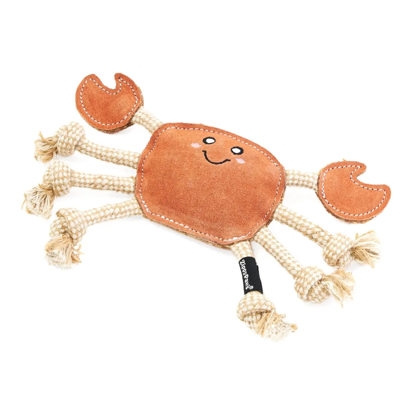 Zippypaws Ecozippy Suede and Rope Buddies - Krab ZippyPaws
