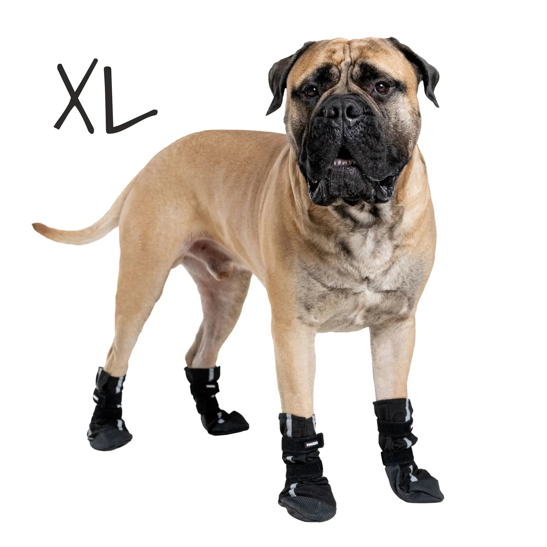 New: FINNERO Halla Softshell Dog Booties, 4 Pcs/Pack Black, XL