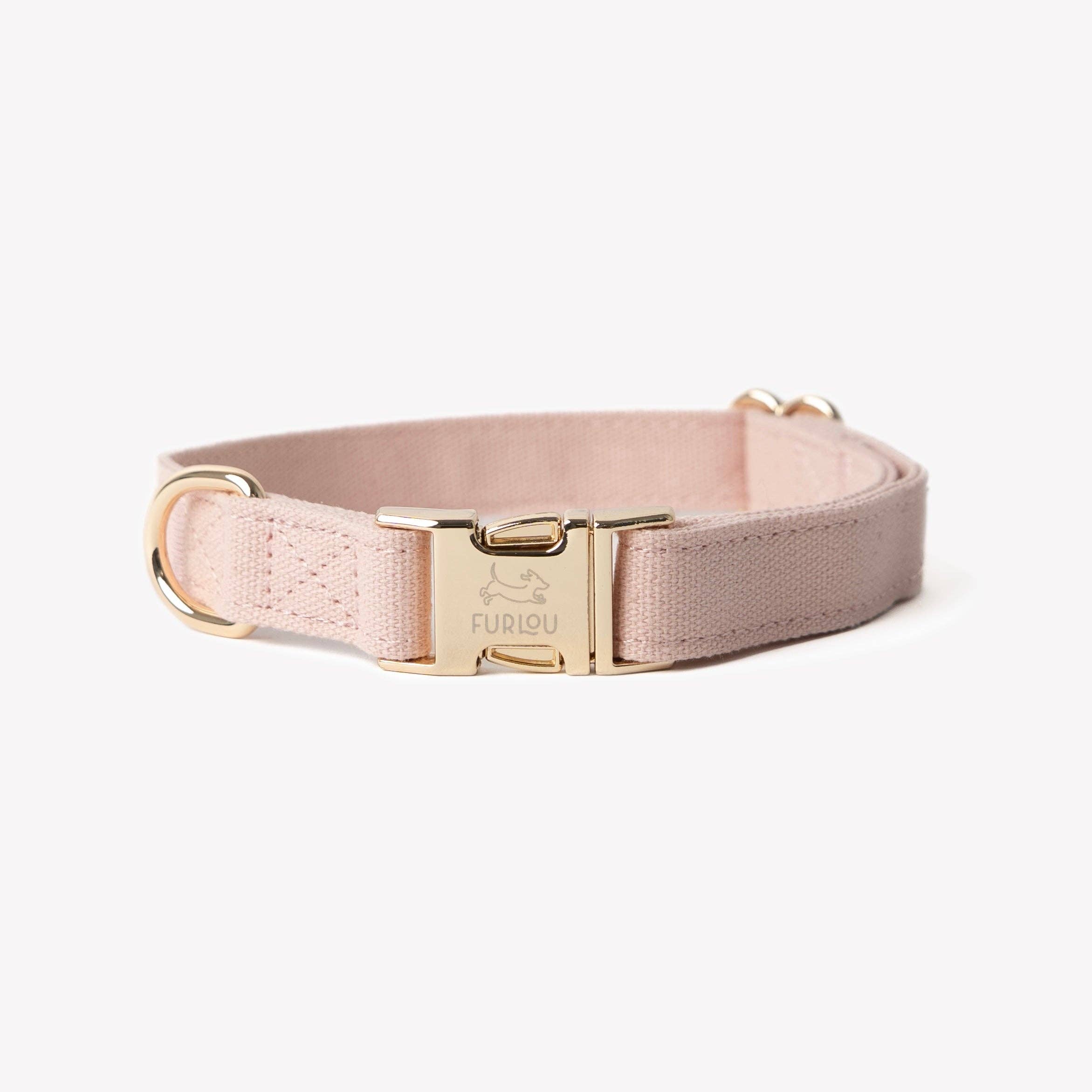Obroża Canvas dla psa – Baby Pink