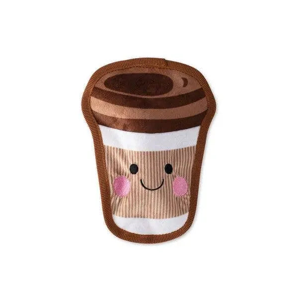 PetShop by Fringe Studio Happy Coffee Wytrzymała pluszowa zabawka dla psa, średnia Fringe