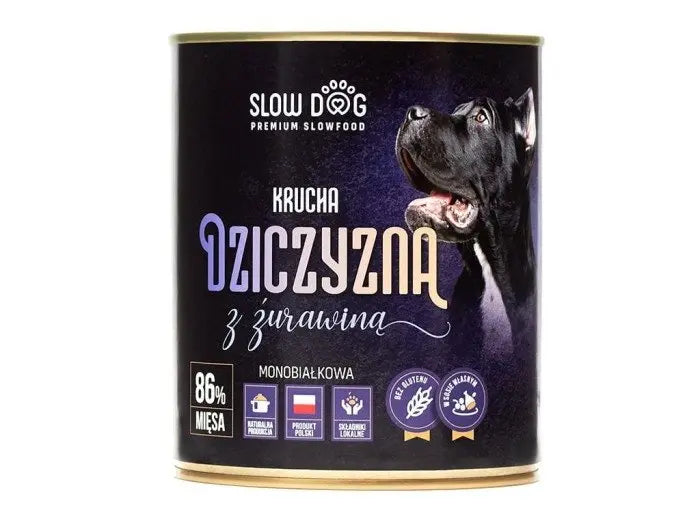 SLOW DOG Karma mokra Krucha dziczyzna z żurawiną 850g SLOW DOG