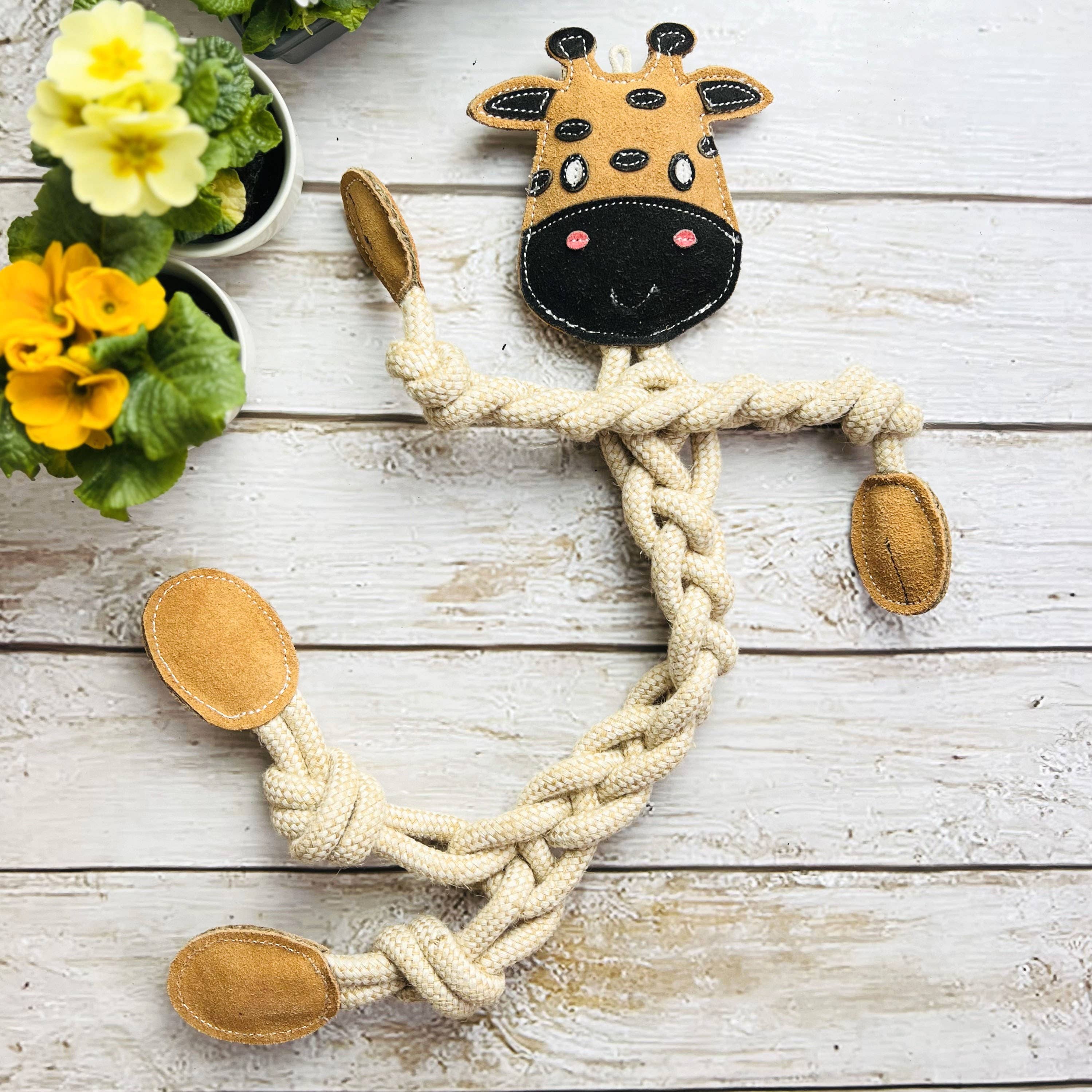 Żyrafa z naturalnych lin dla psa – rozmiar L 🦒