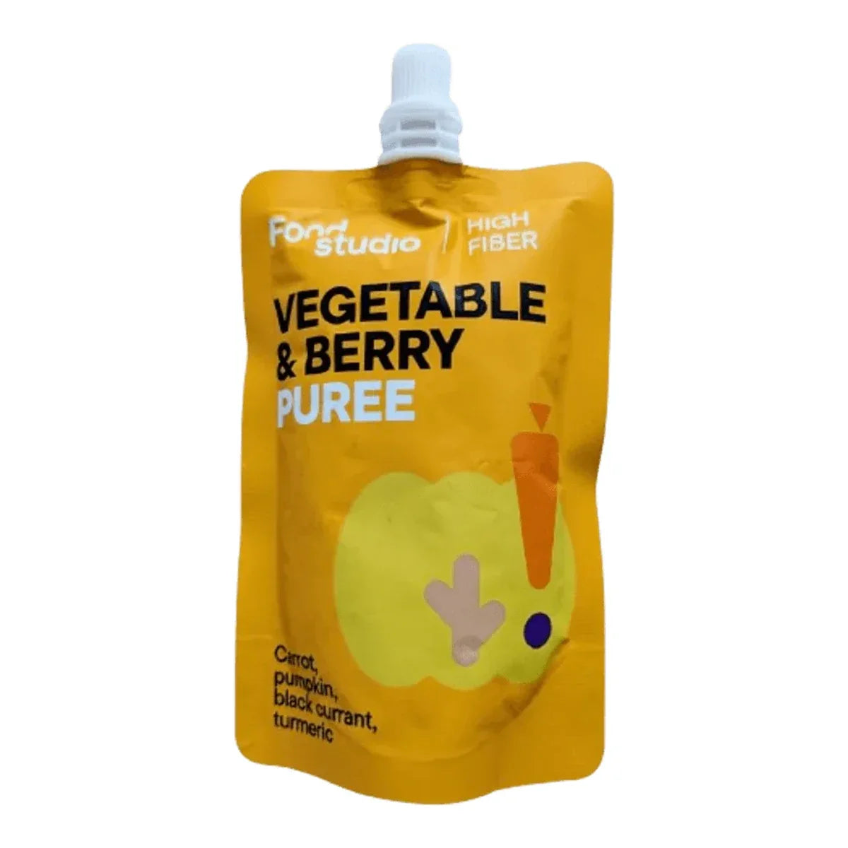 Food Studio Chefs - PUREE 150ml - Z marchewką, dynią, czarną porzeczką i kurkumą – packshot produktu na białym tle
