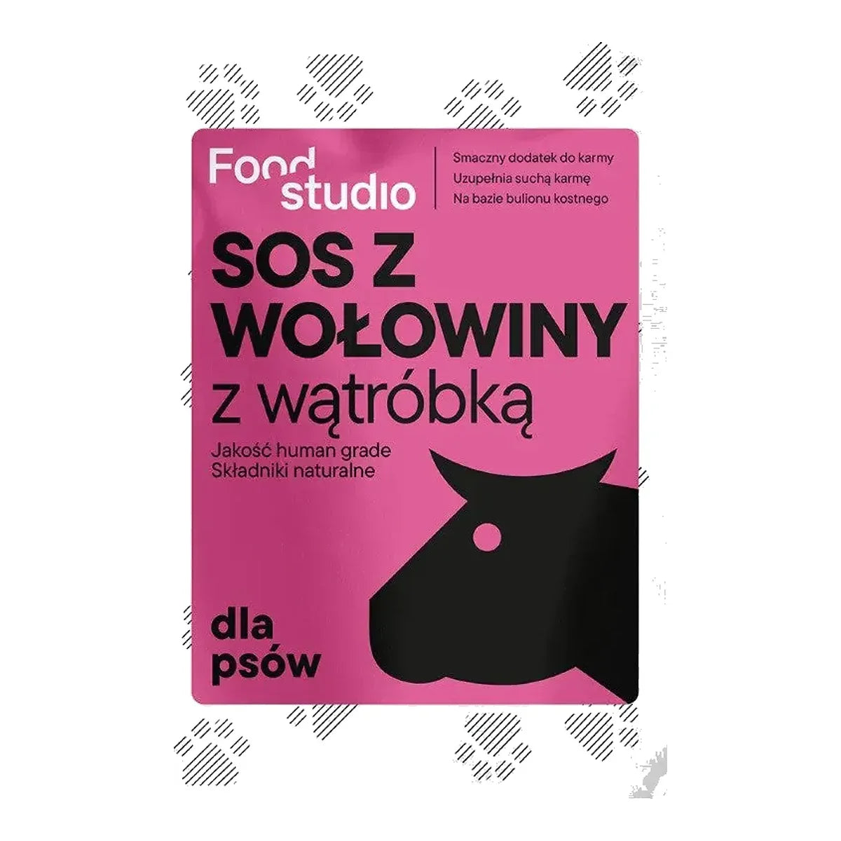 Food Studio Chefs – SOS z Wołowiny z wątróbką 100ml – sos wątrobowy dla psów – packshot produktu na białym tle