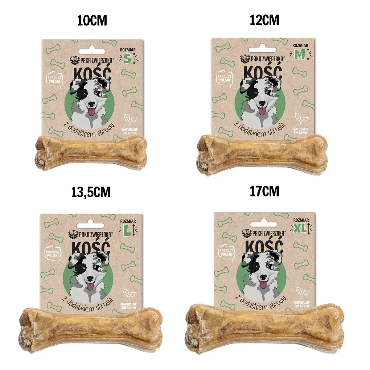 Kość z dodatkiem strusia XL (17 cm) Paka Zwierzaka