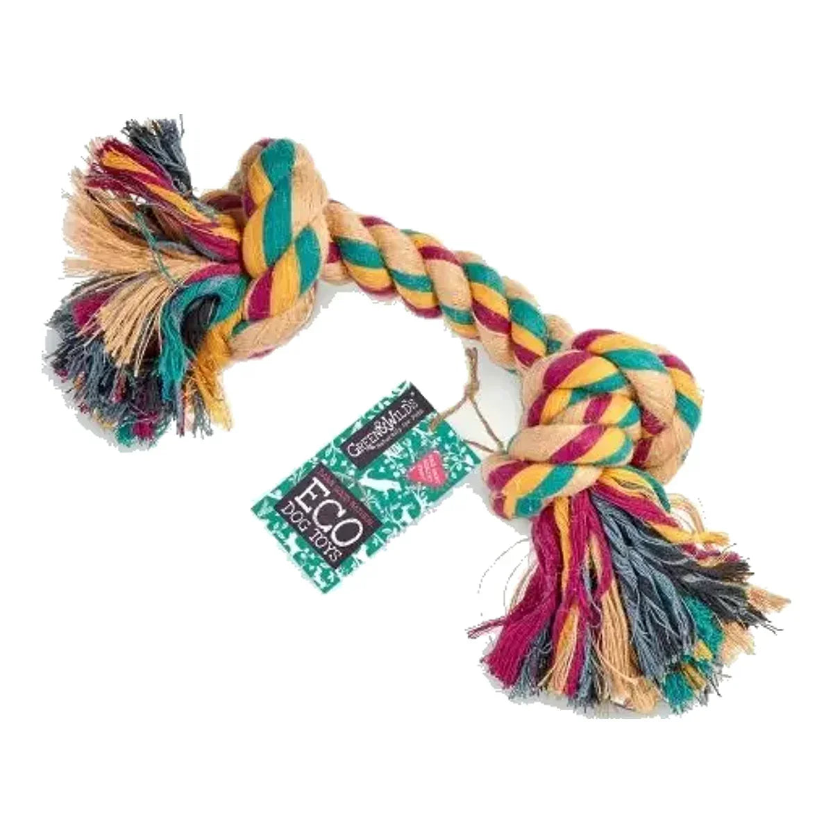 GREEN & WILD'S Big Rope 2 Knot zabawka ekologiczna – packshot produktu na białym tle
