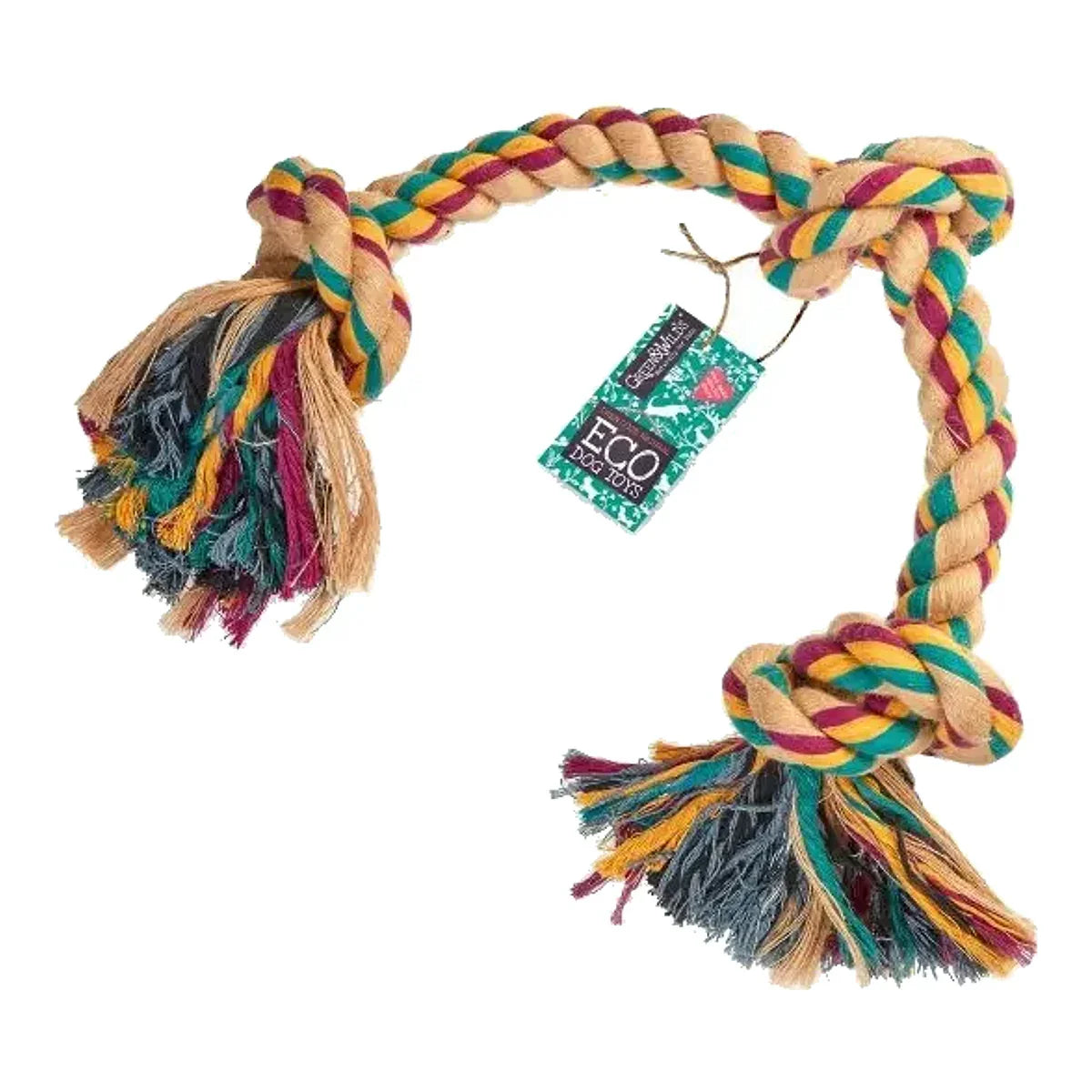 GREEN & WILD'S Big Rope 3 Knot zabawka ekologiczna – packshot produktu na białym tle