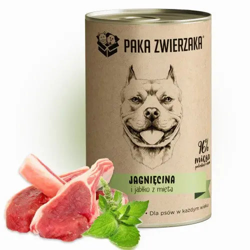 Karma mokra PZ Jagnięcina i jabłko z miętą 400g Paka Zwierzaka