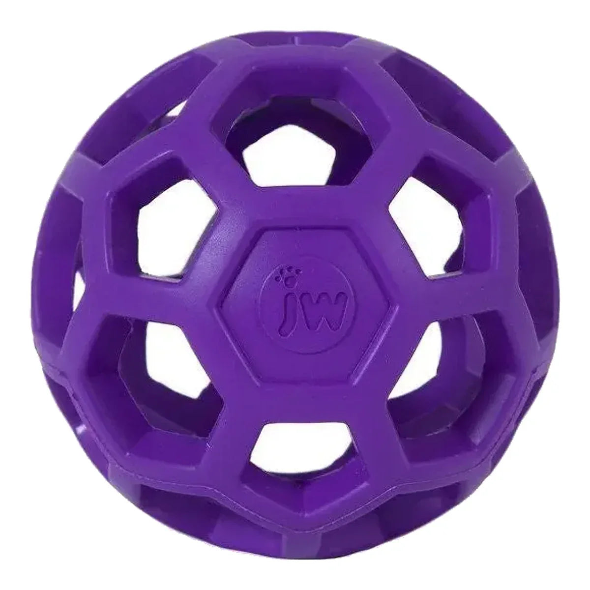 JW Pet Hol-ee Roller Small 8,7 cm – ażurowa piłka dla psa | fioletowa – packshot produktu na białym tle