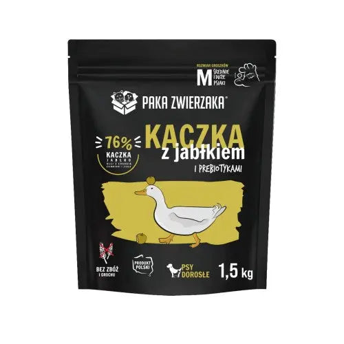 Karma sucha Kaczka z jabłkiem ''M'' 1.5kg Paka Zwierzaka