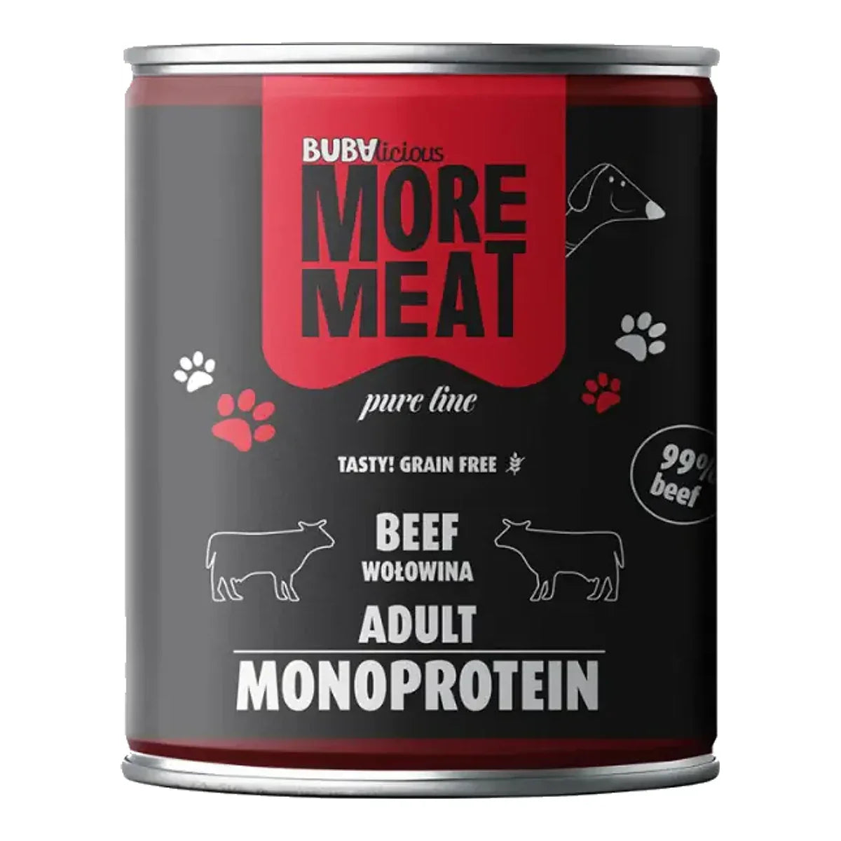 BUBAlicious More Meat mono karma dla psa Pure Line 400g WOŁOWINA – packshot produktu na białym tle