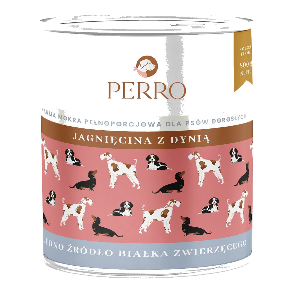 Karma mokra Jagnięcina z dynią – monobiałkowa formuła dla psów dorosłych 800g – packshot produktu na białym tle