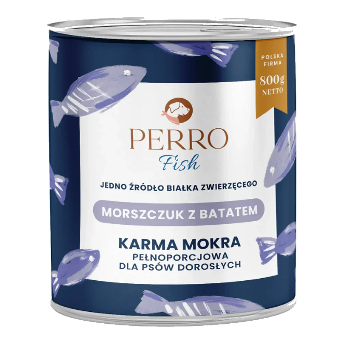 Karma mokra Morszczuk z batatem – monobiałkowa formuła dla psów dorosłych 400g – packshot produktu na białym tle