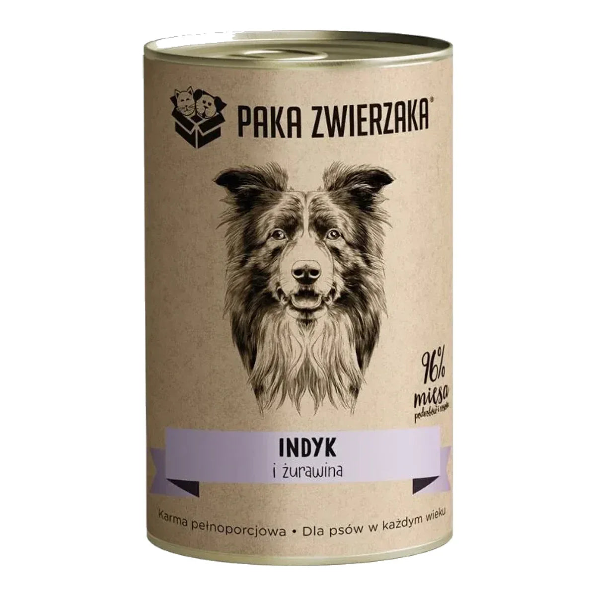 Karma mokra PZ Indyk i żurawina 400g – packshot produktu na białym tle