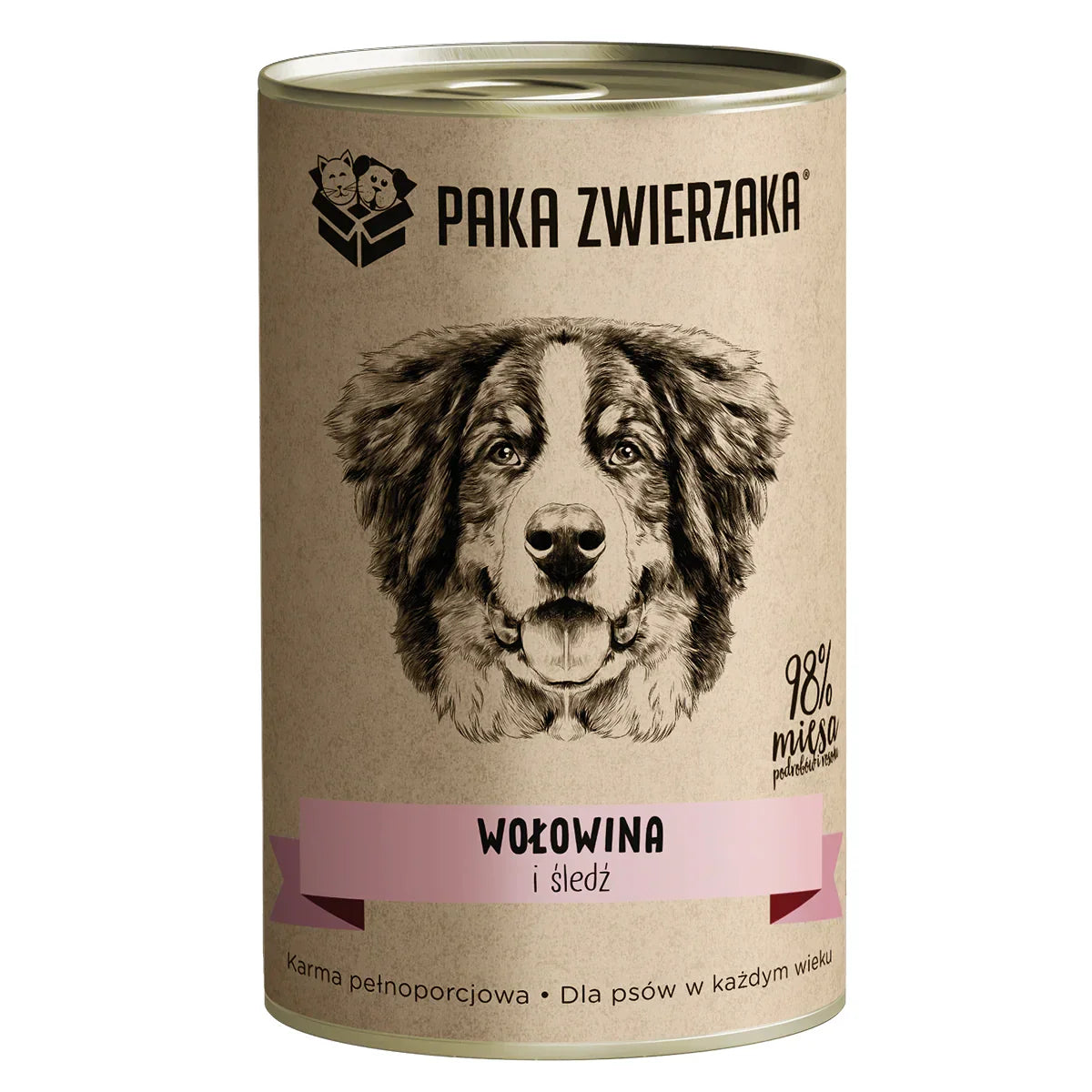 Karma mokra PZ Wołowina i śledź 400g Paka Zwierzaka