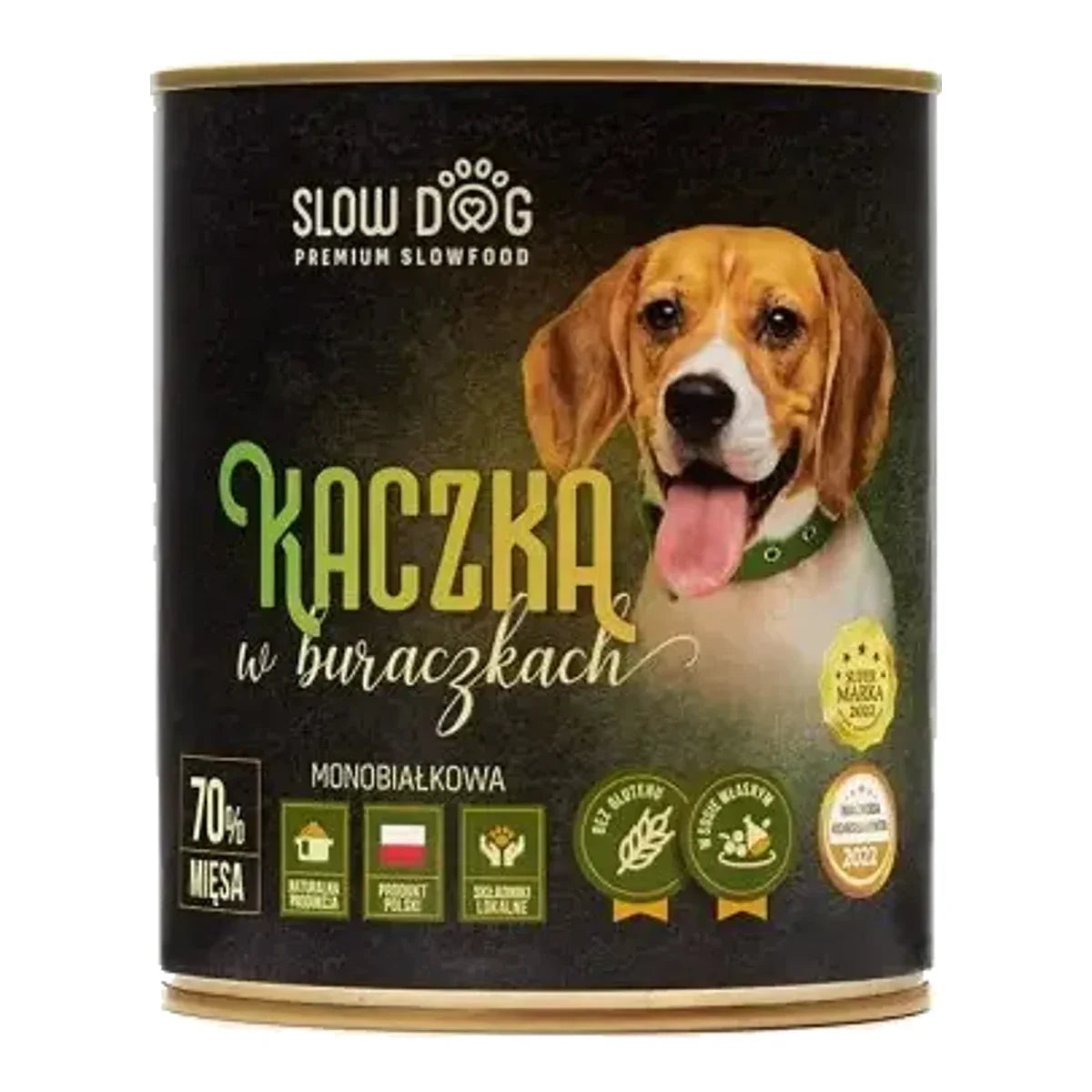 SLOW DOG Kaczka w buraczkach 850g – packshot produktu na białym tle