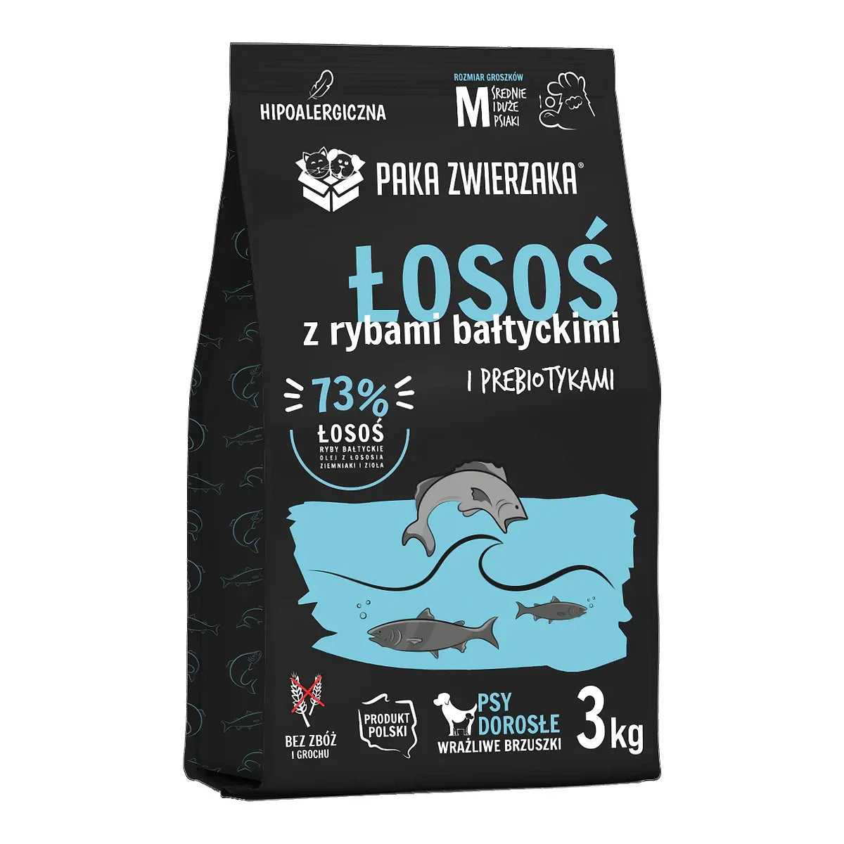 Karma sucha Łosoś z rybami bałtyckimi 3kg – packshot produktu na białym tle
