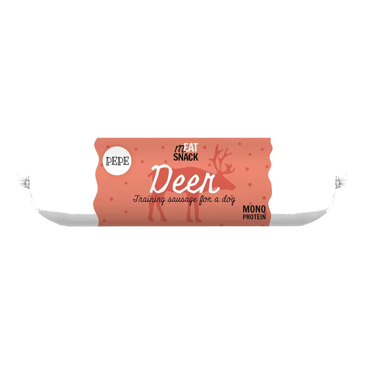 Kiełbaska PEPE Deer (jeleń) 200g – packshot produktu na białym tle