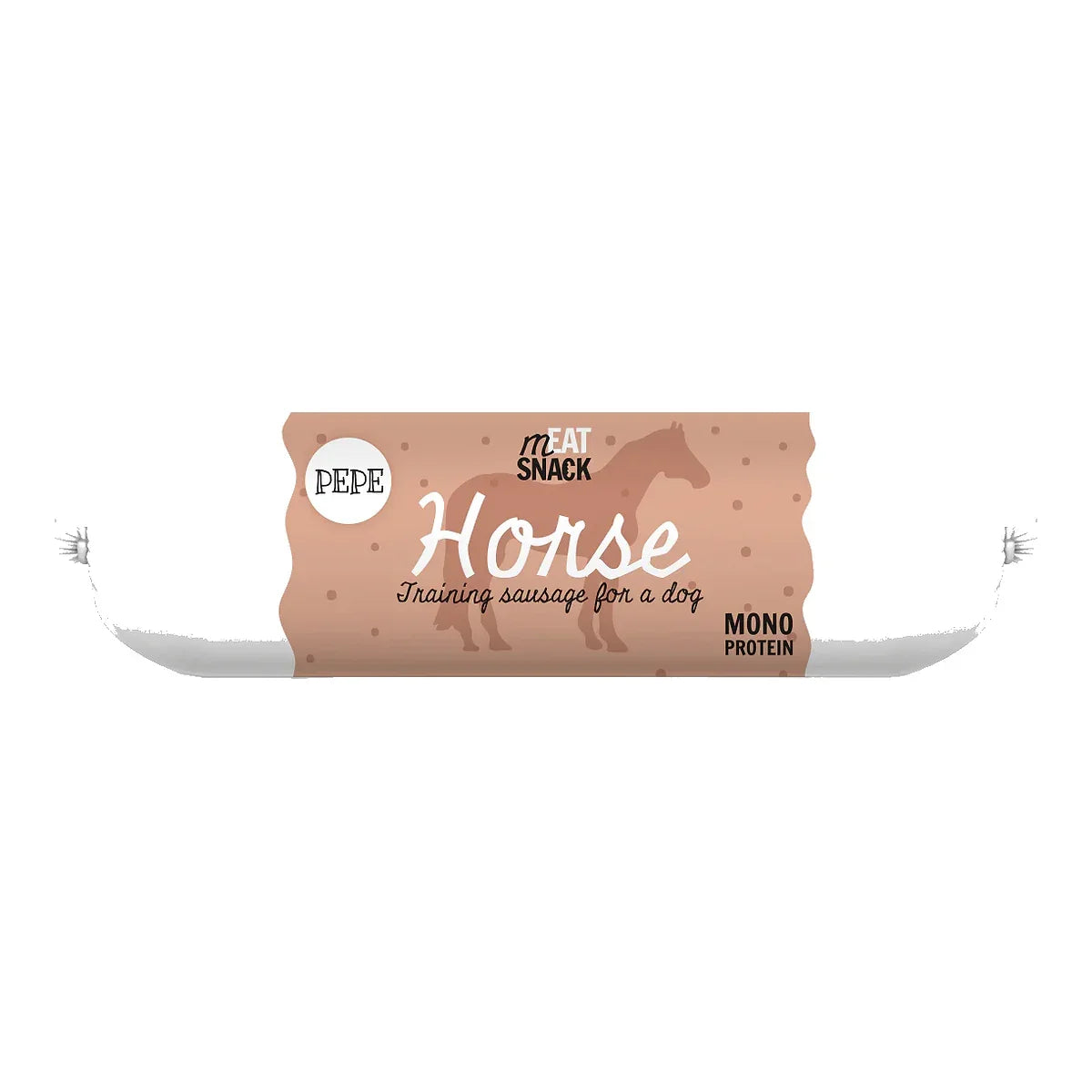 Kiełbaska PEPE Horse (konina) 200g – packshot produktu na białym tle